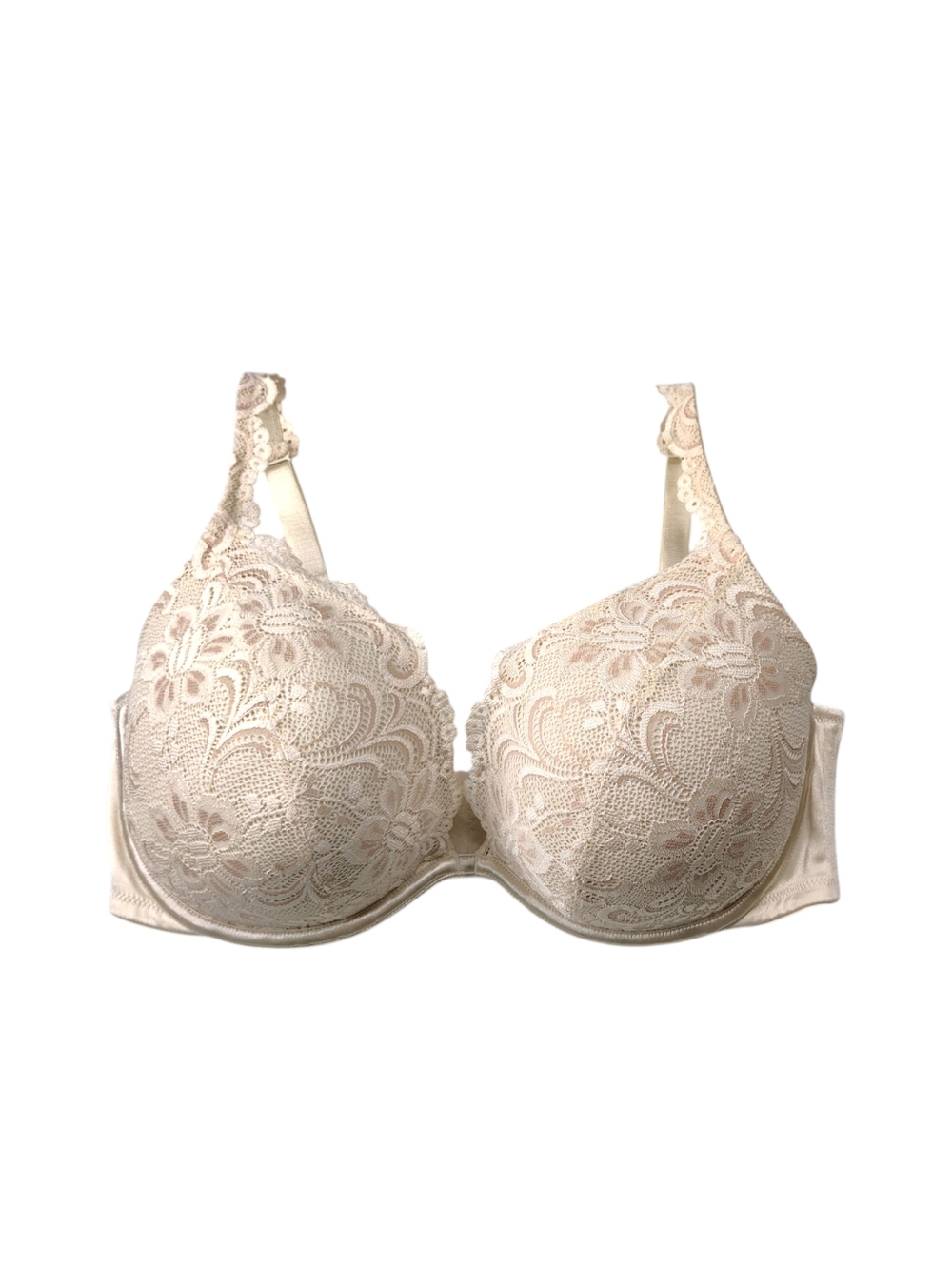 CACIQUE by Lane Bryant Ivory Scalloped Lace Underwire Bra Size 40DD
